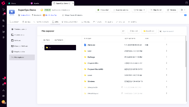 Explorateur de fichiers à distance