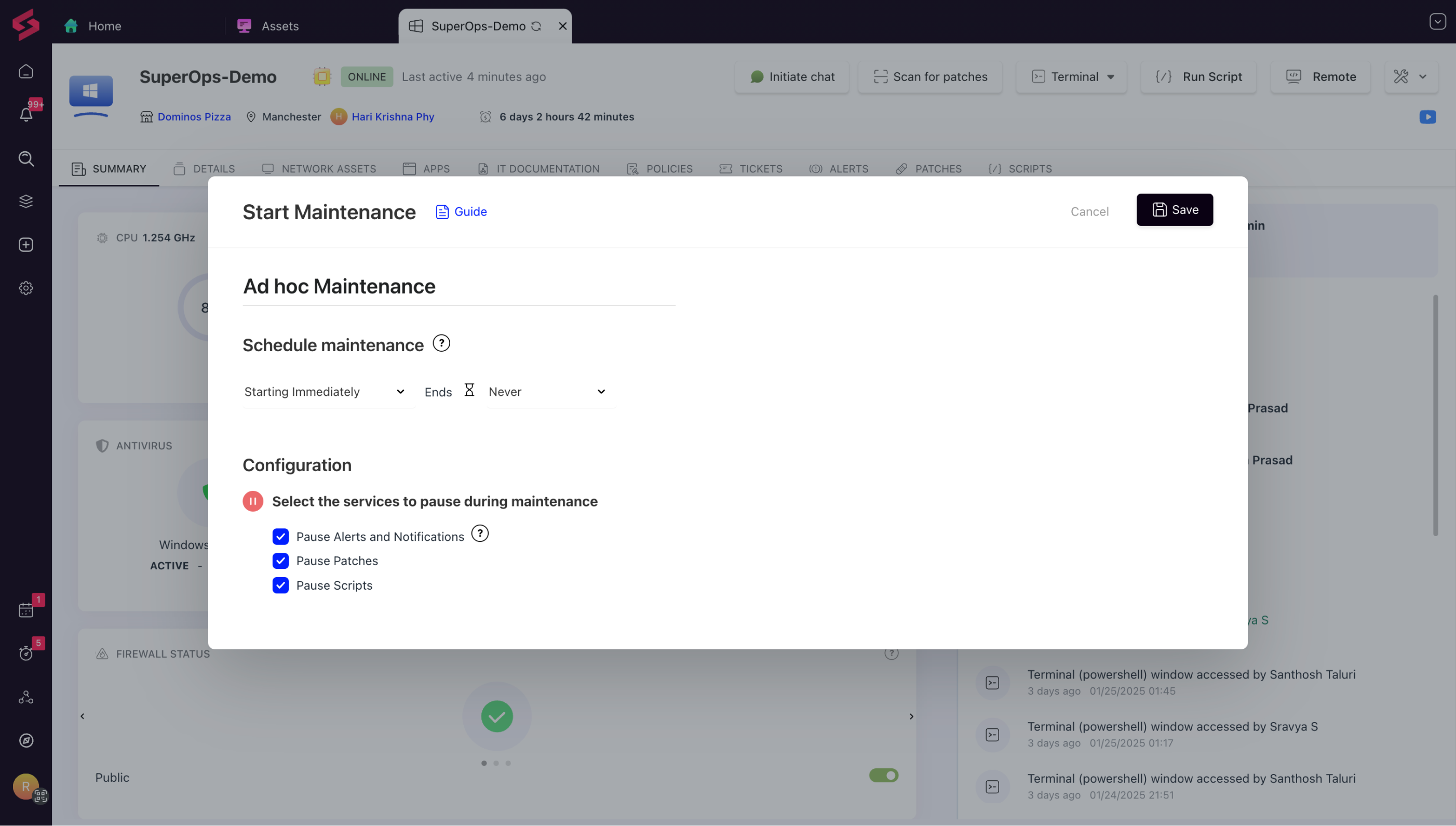 headache-free maintenance (ad hoc)
